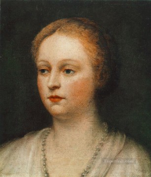 ティントレット Painting - 女性の肖像画 イタリア・ルネッサンス期のティントレット